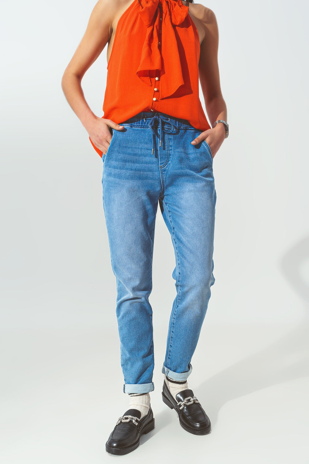 Drawstring Waist Jogger Jeans Q2 Jeans BoutiqueLua