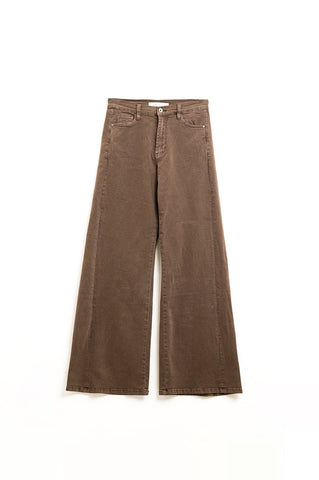 Extra wide leg Pants in washed brown