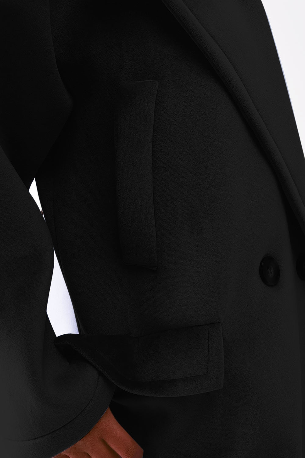 Faux suede oversized coat in black - Coats