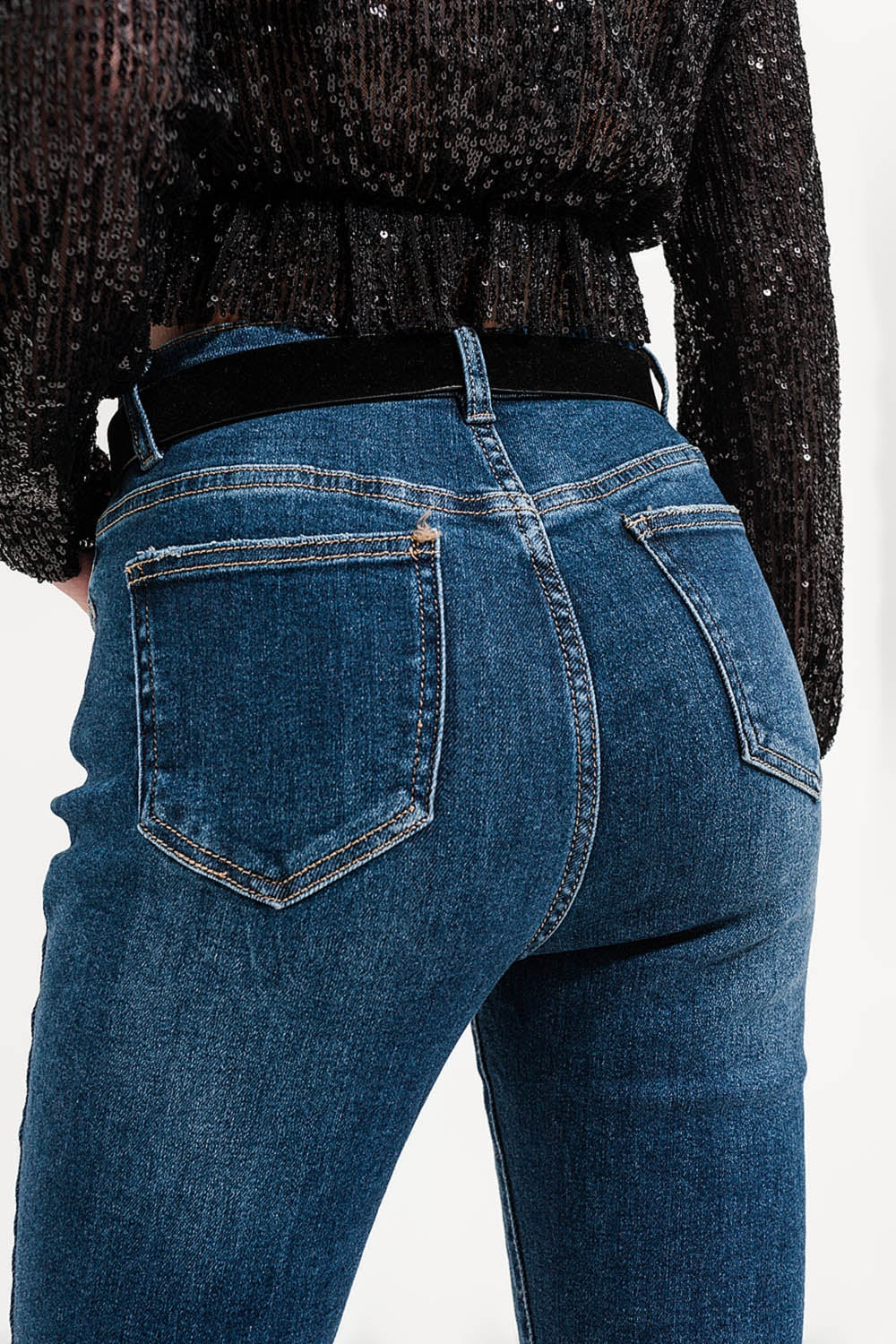Flare jeans with split hem Q2 Jeans BoutiqueLua