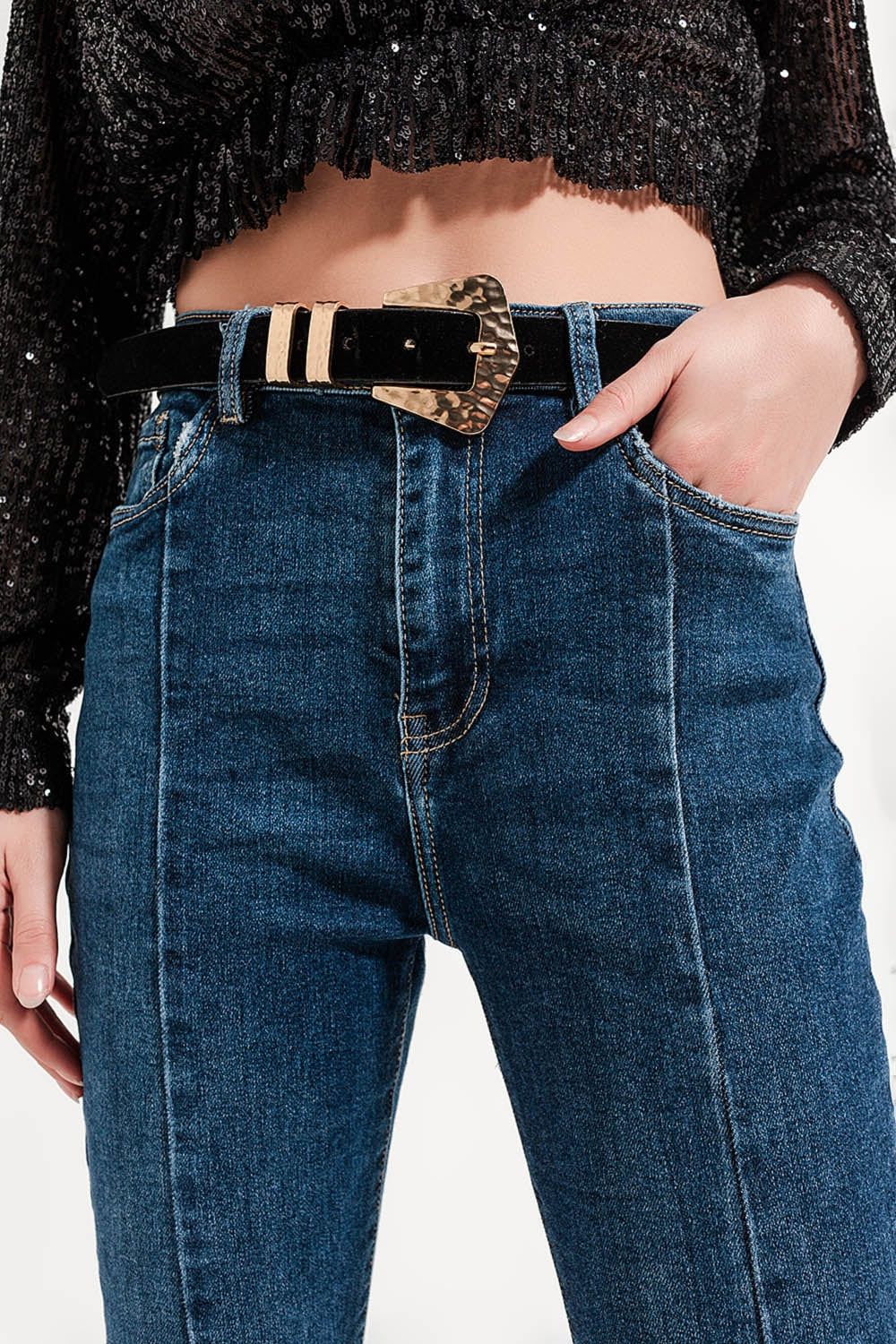Flare jeans with split hem Q2 Jeans BoutiqueLua