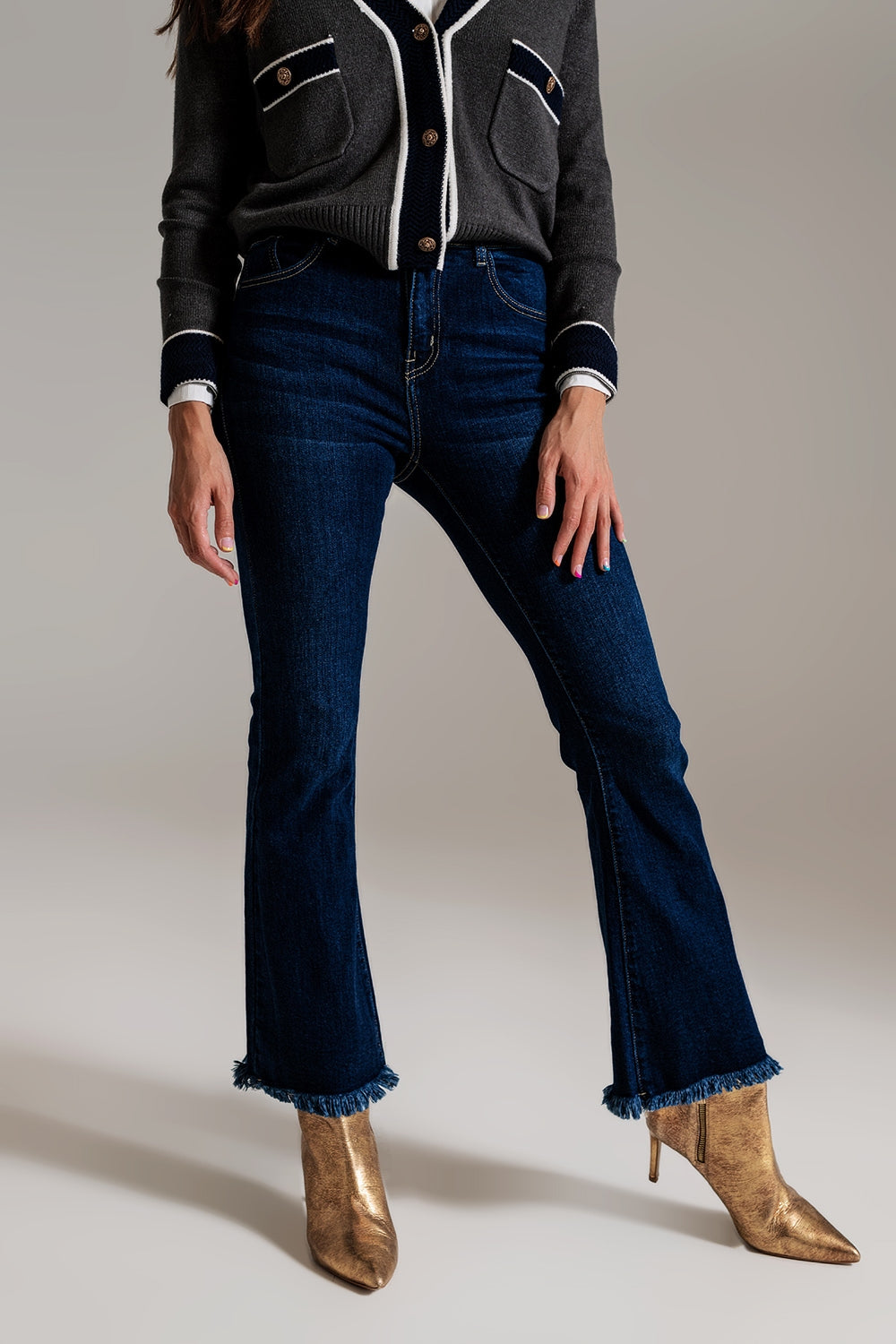 Flare leg skinny jeans in dark blue - Jeans