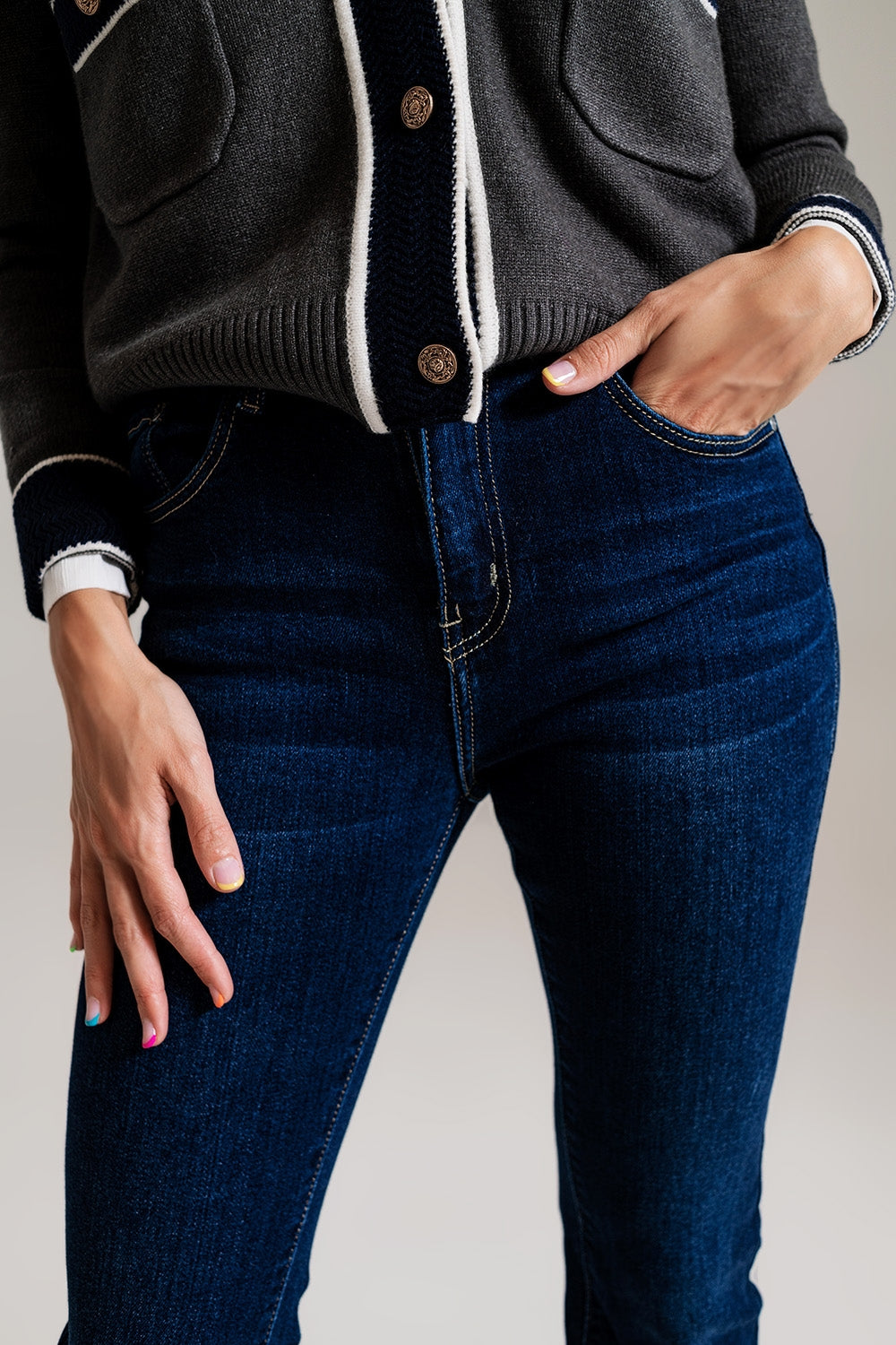 Flare leg skinny jeans in dark blue - Jeans