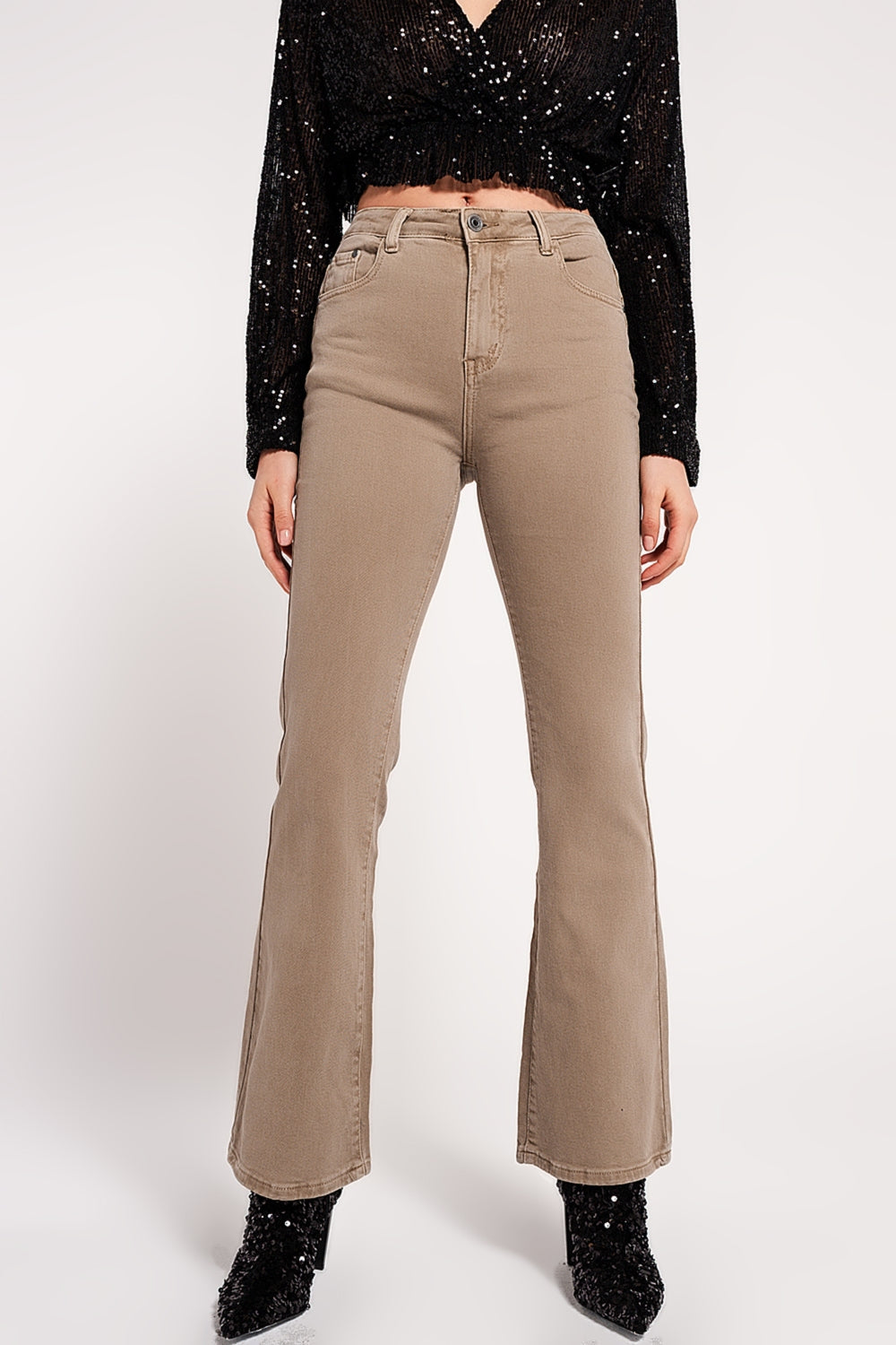 Flared jeans in beige Q2 Jeans BoutiqueLua