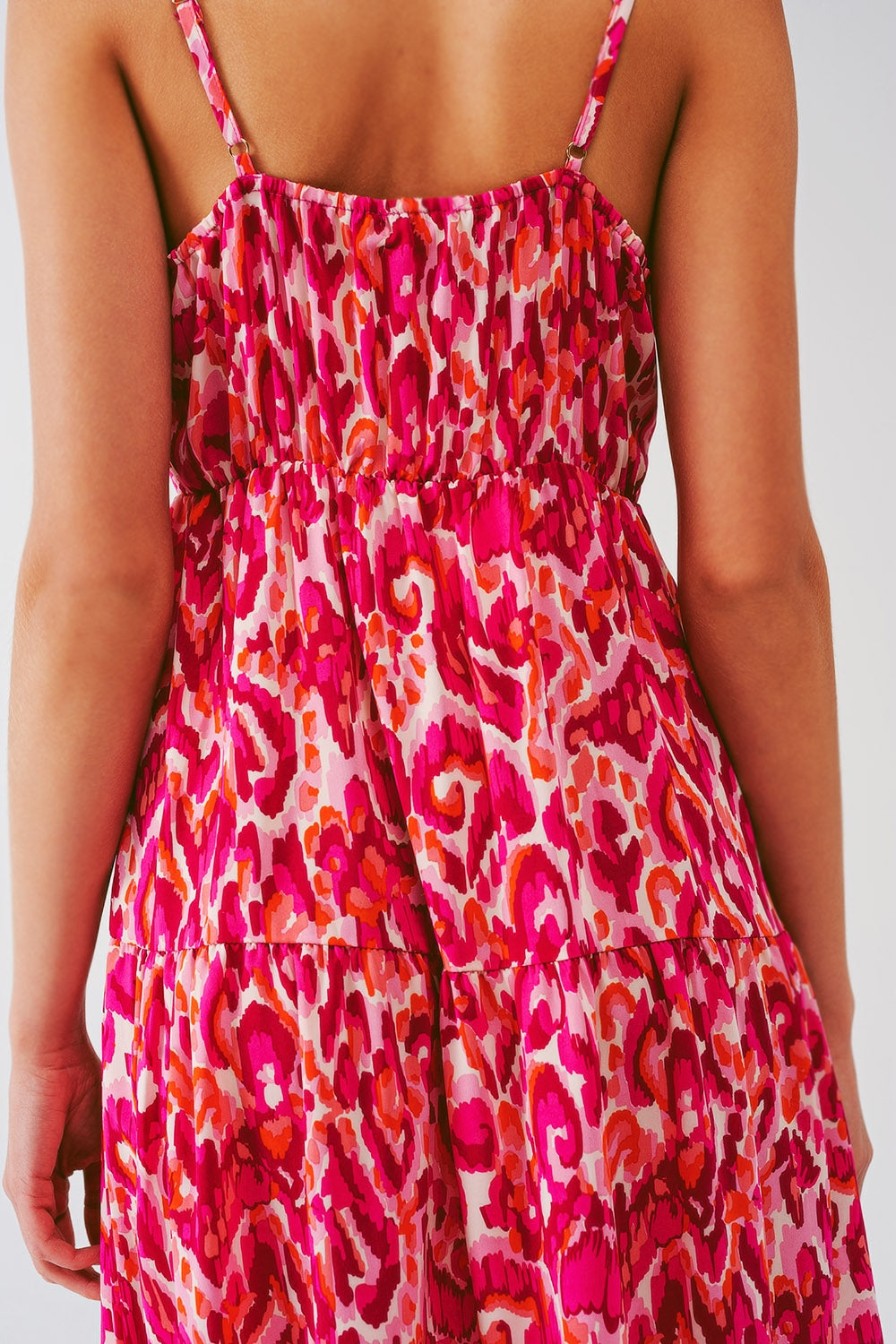 Floral Print Maxi Dress with V neck in Pink Q2 Dresses BoutiqueLua