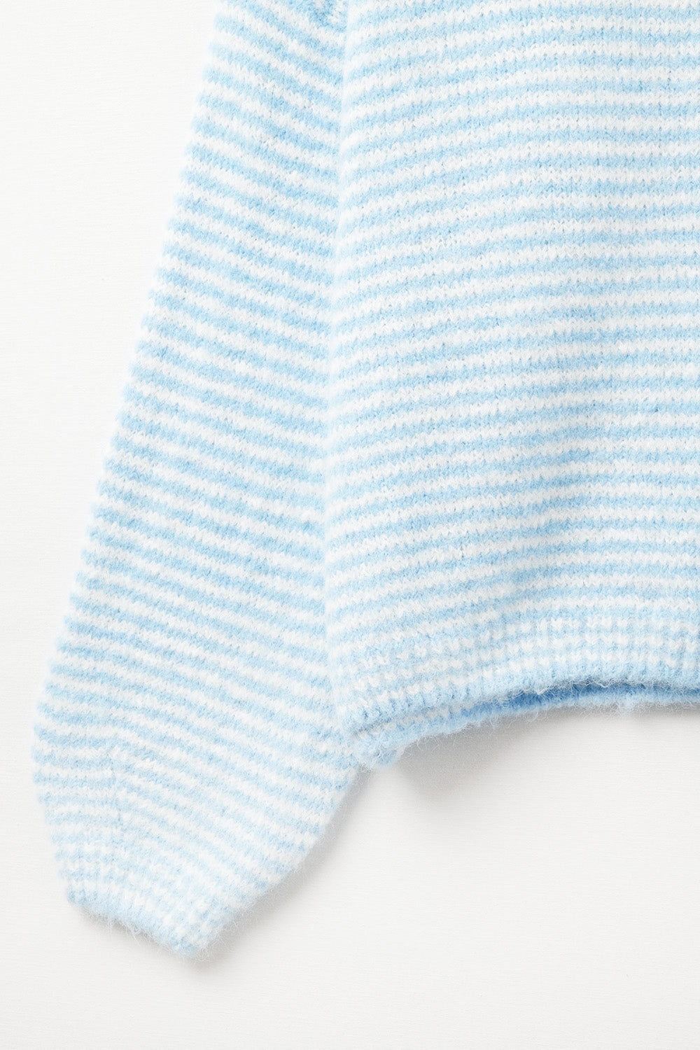 Fluffy striped sweater in baby blue - Jumpers
