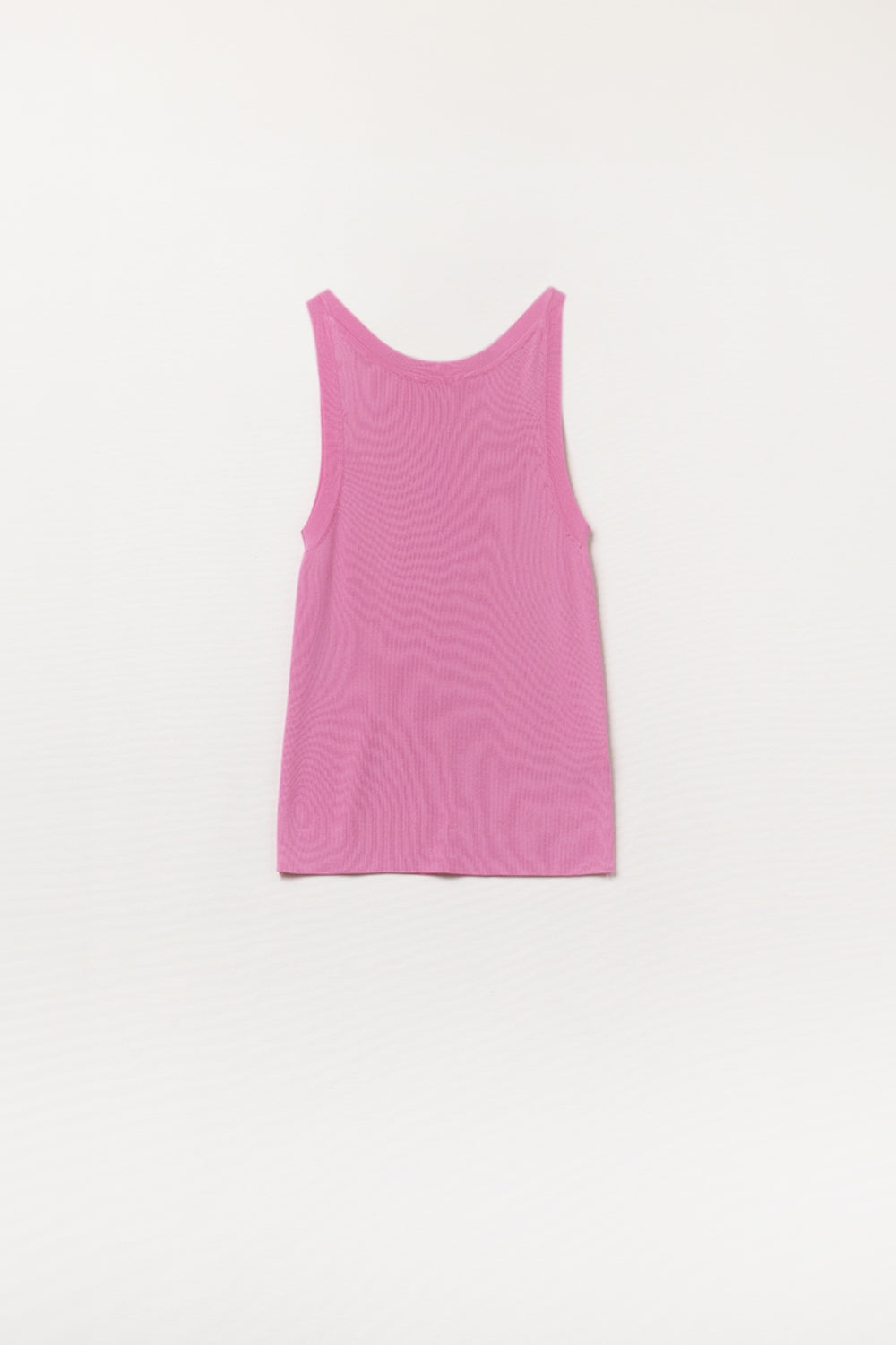 Fuchsia Sleeveless Ribbed knitted Top - Sweaters