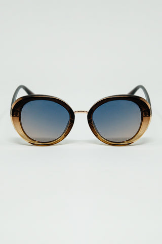 Golden Sunset Spot Oval Shaped Sunglasses
