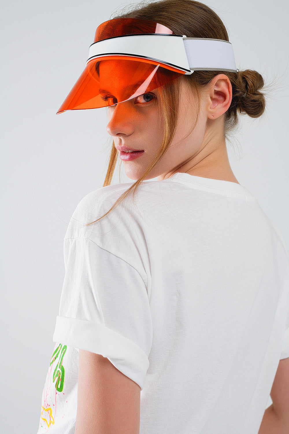 Graphic Smile with me Text T-Shirt in White Q2 Tops BoutiqueLua