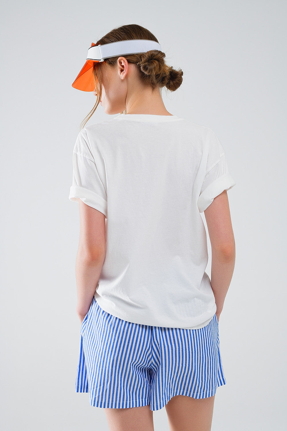 Graphic Smile with me Text T-Shirt in White Q2 Tops BoutiqueLua