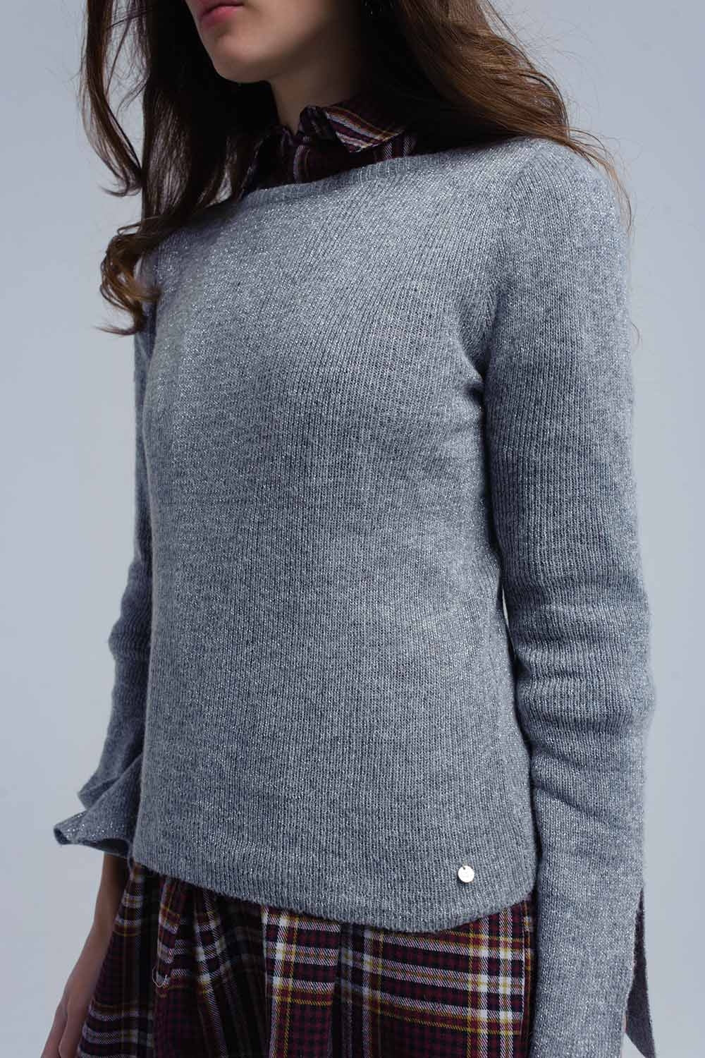 Gray shiny sweater - Jumpers