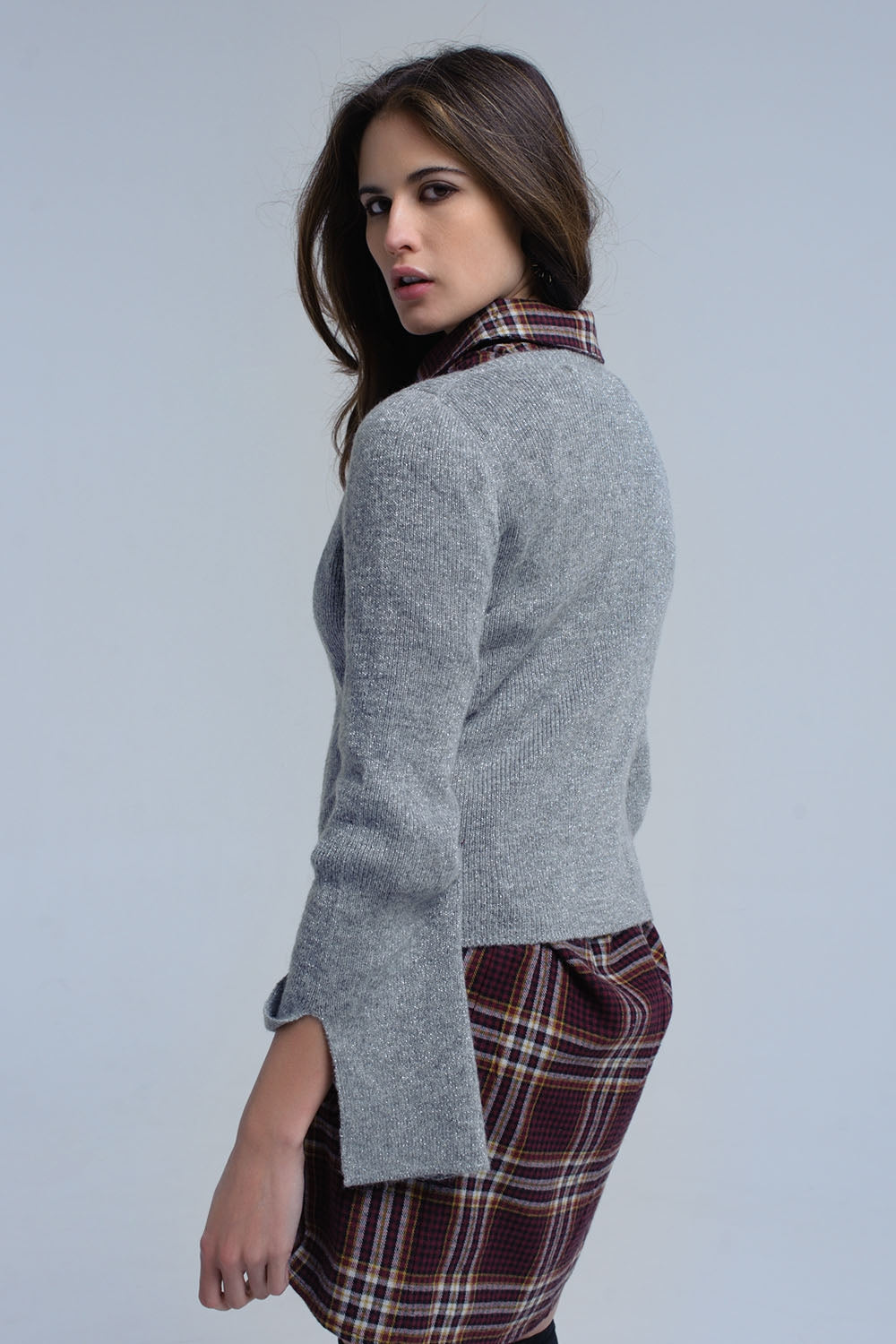 Gray shiny sweater - Jumpers