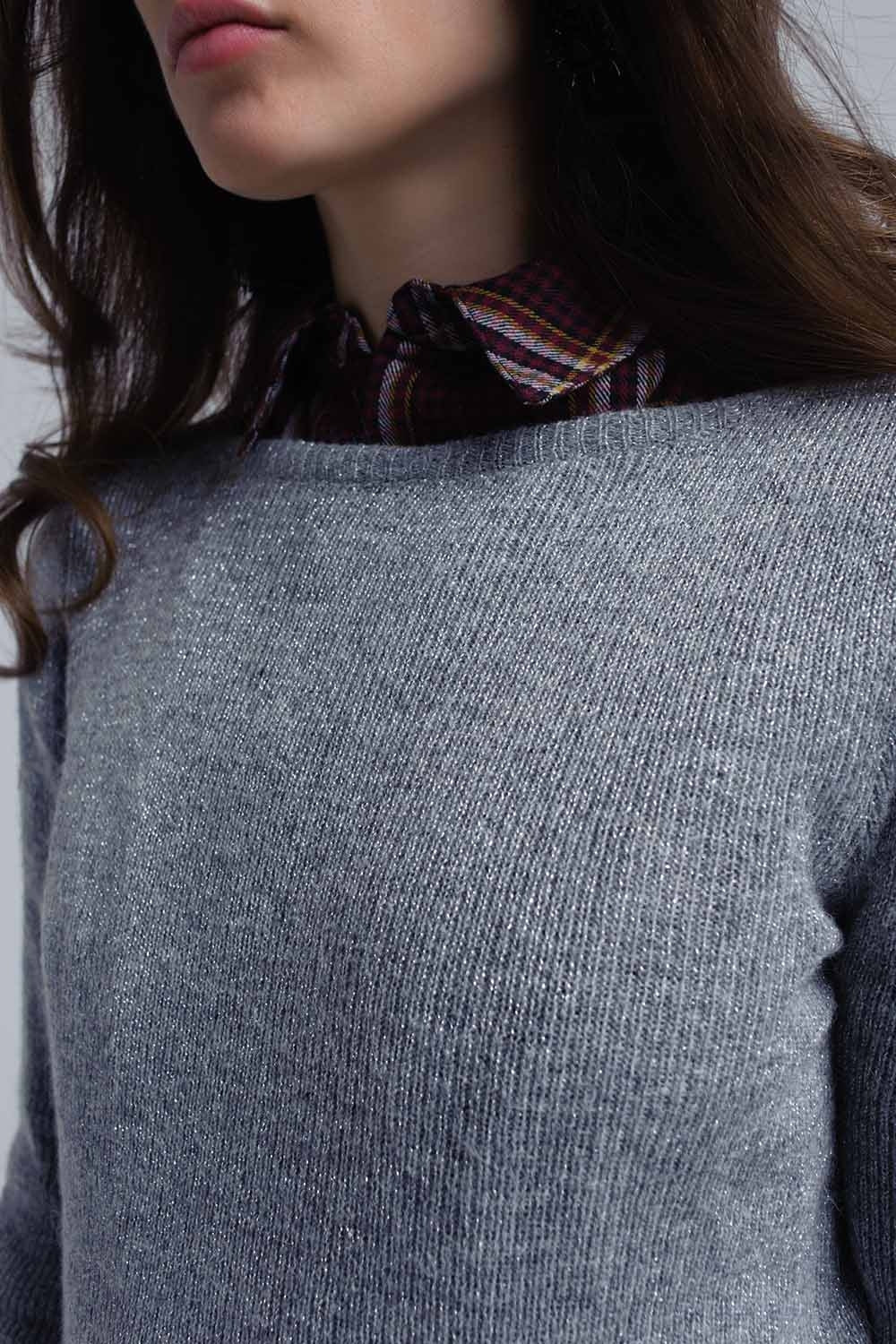 Gray shiny sweater - Jumpers