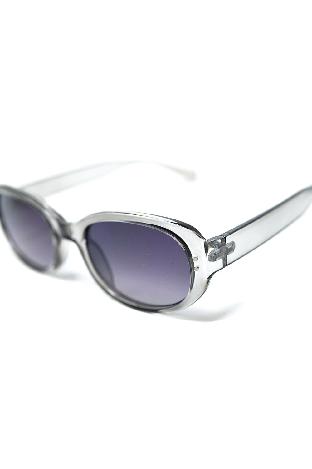 Grey Acrylic Oval Oversized Sunglasses -