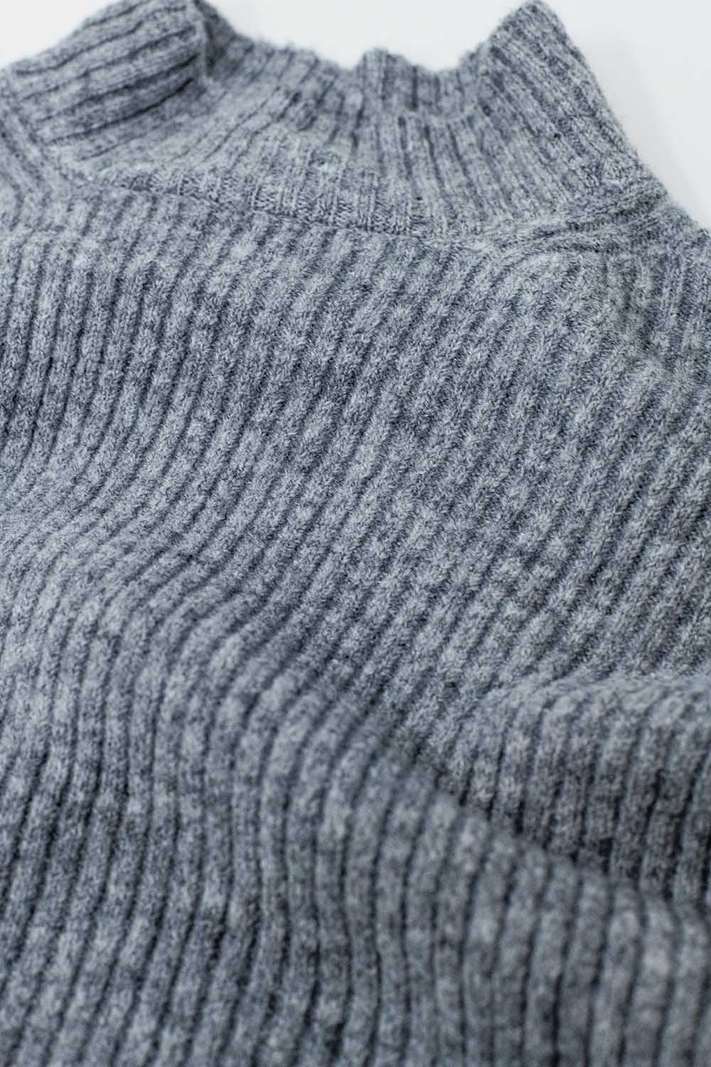 grey ribbed turtleneck sweater Q2 Sweaters BoutiqueLua