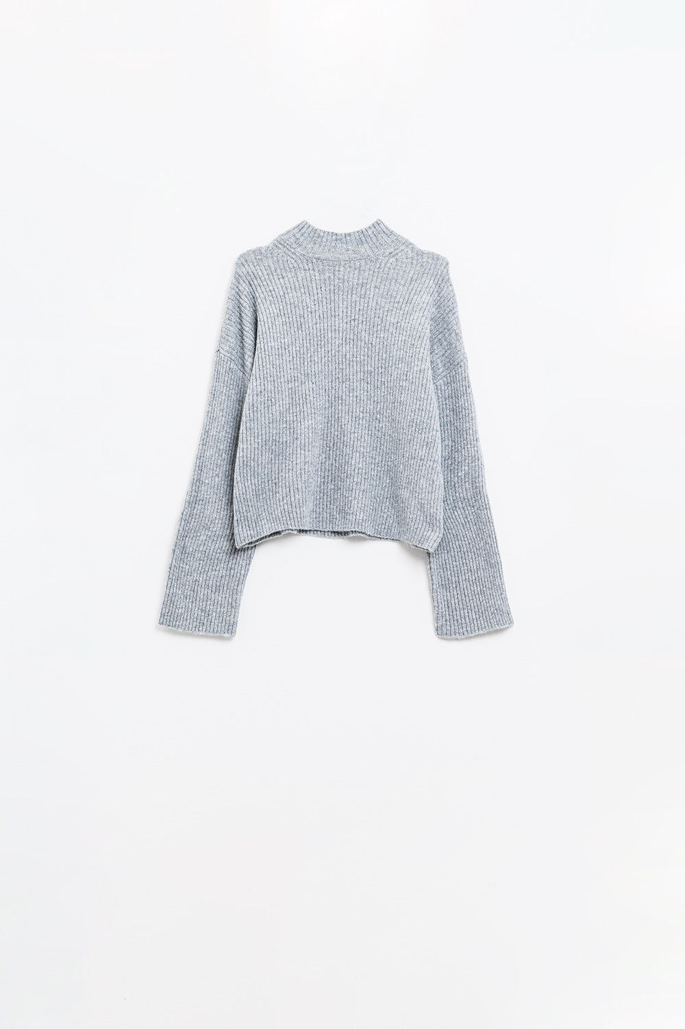 grey ribbed turtleneck sweater Q2 Sweaters BoutiqueLua