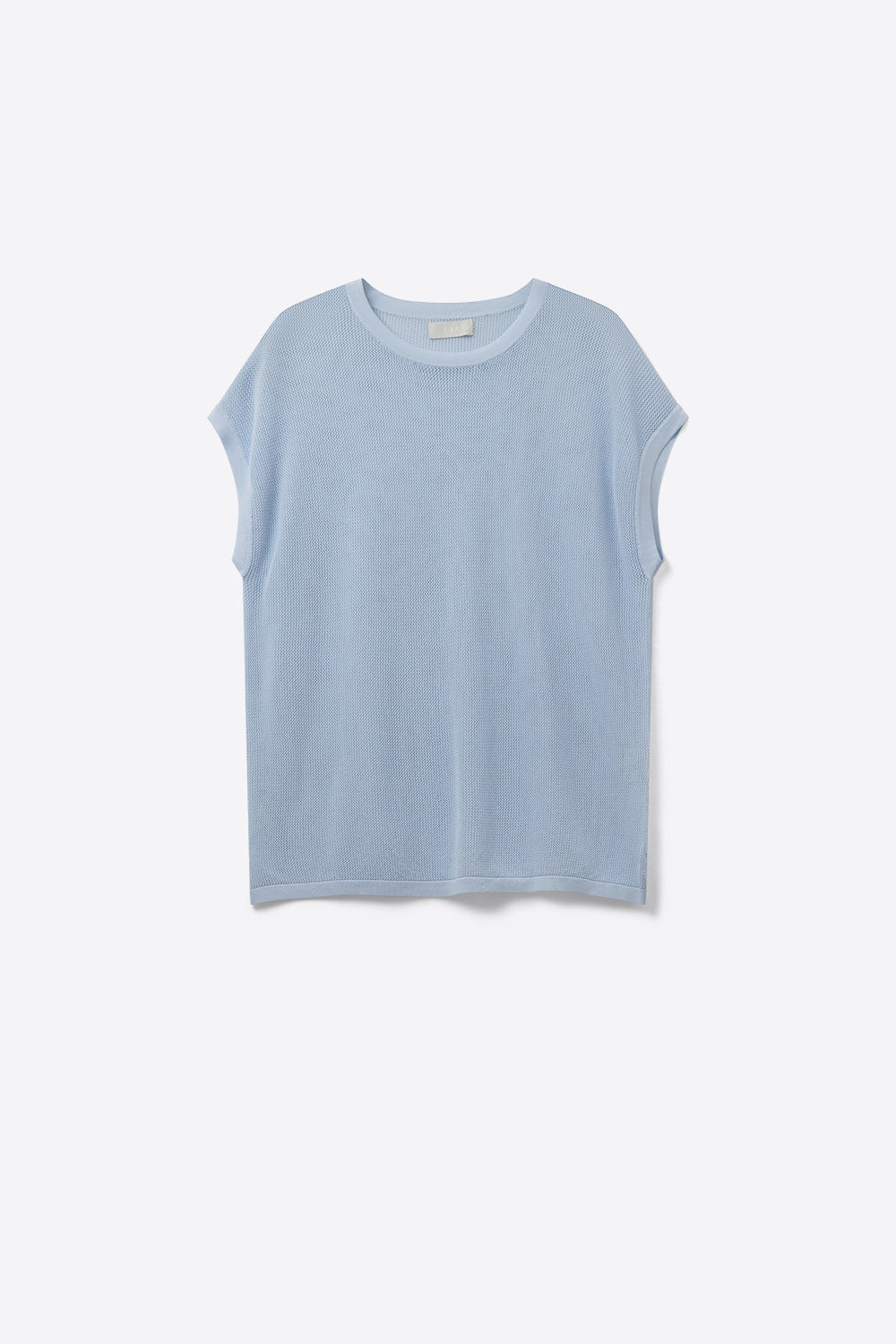 grid knit sweater in baby blue color - Jumpers