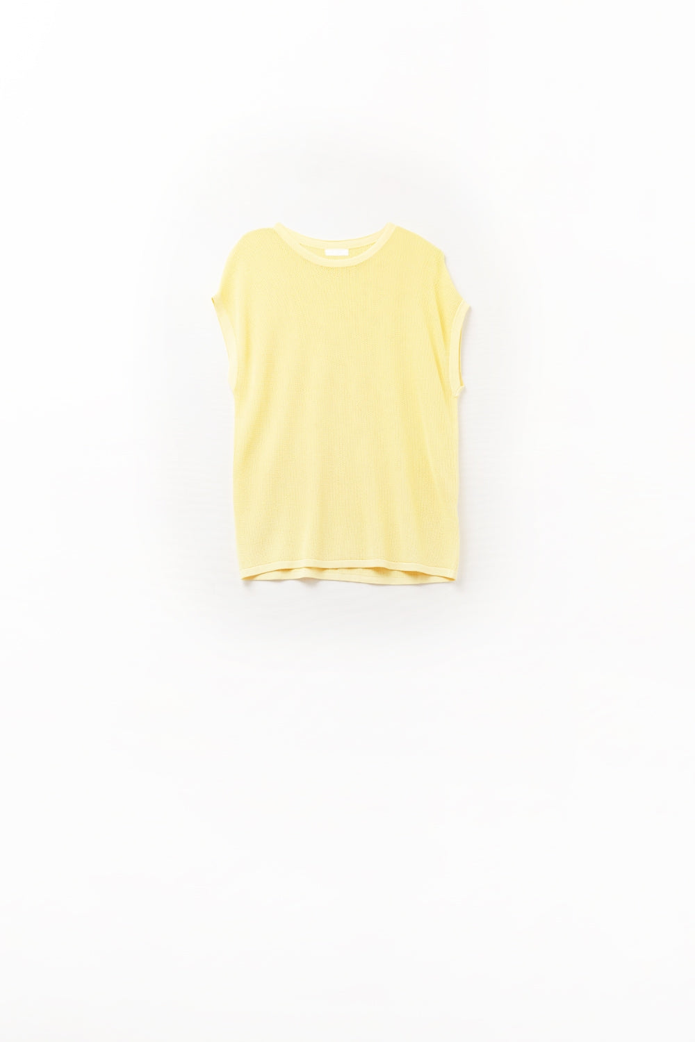 grid knit sweater in yellow color - Jumpers