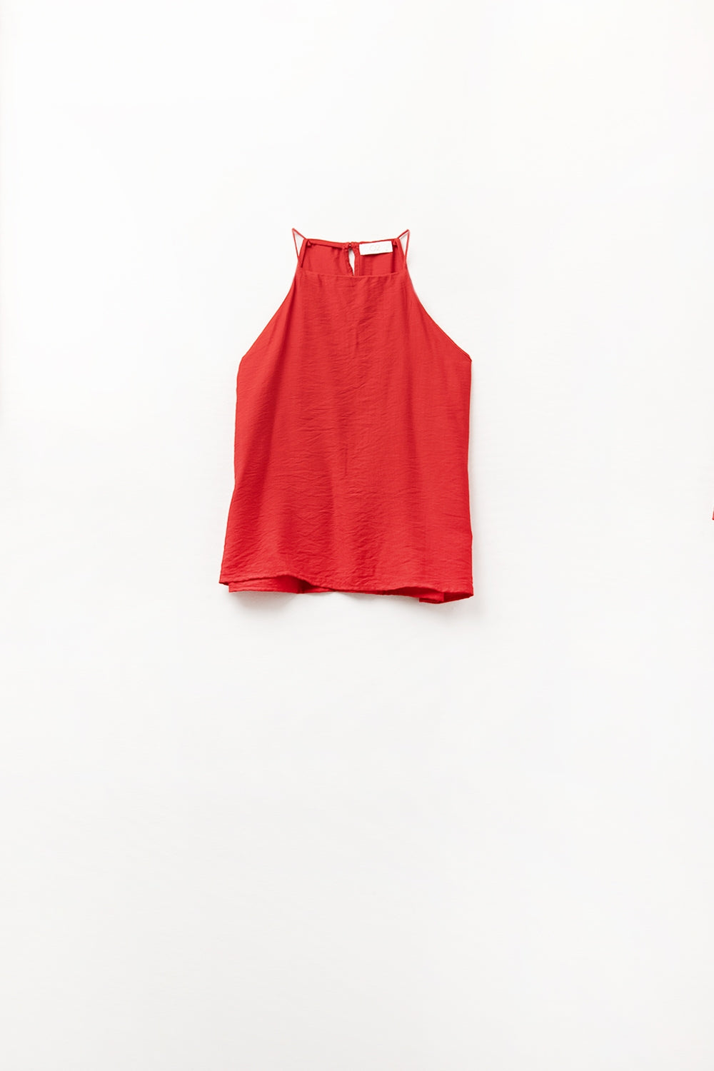 Halter Neck Basic Summer Tank in Cherry Red - Tops