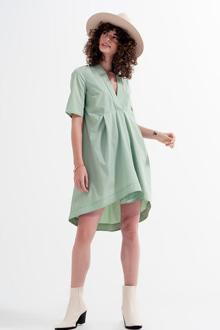 Robe taille empire haute et basse en vert