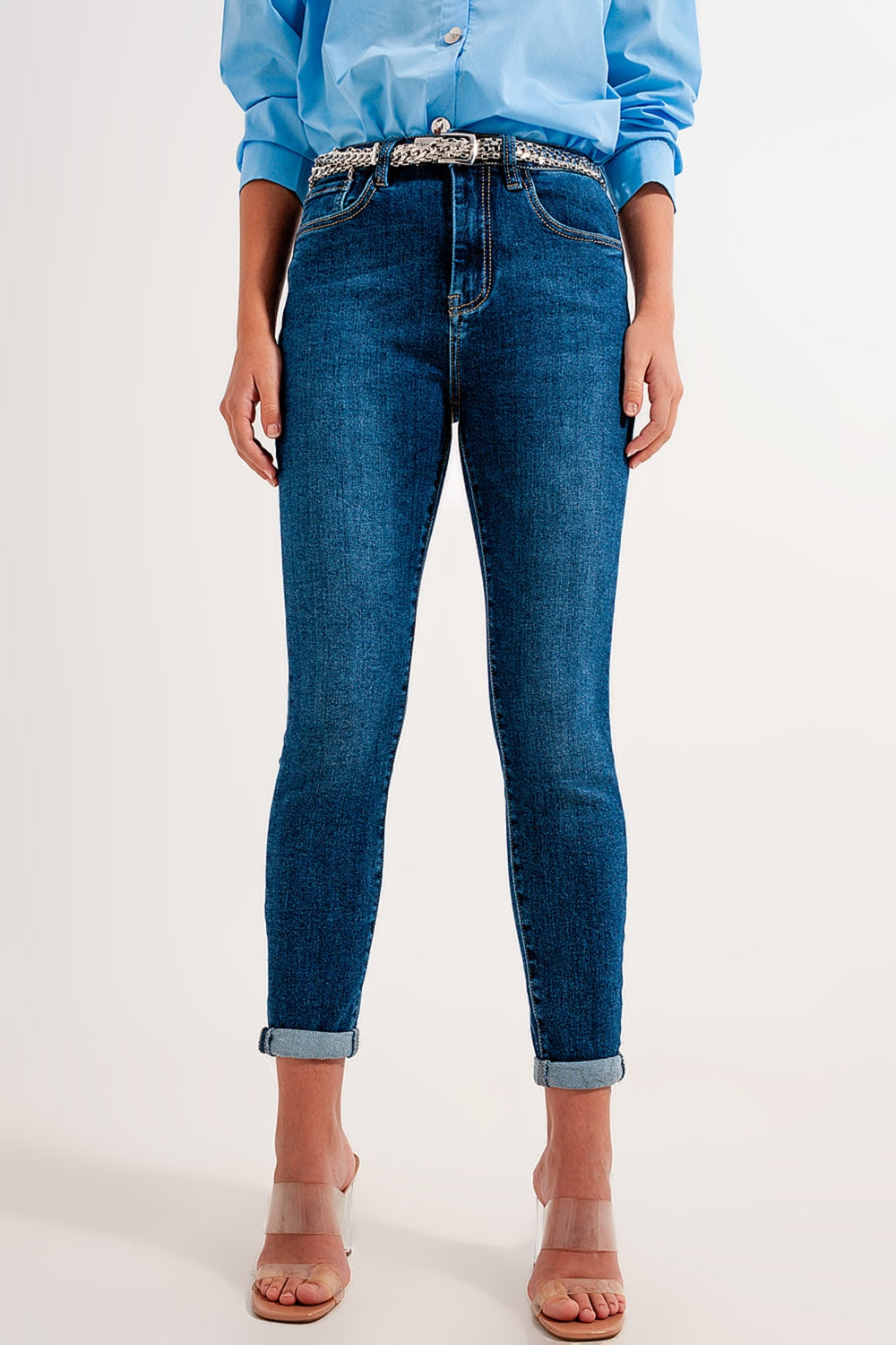 High rise skinny jeans in darkwash - Jeans