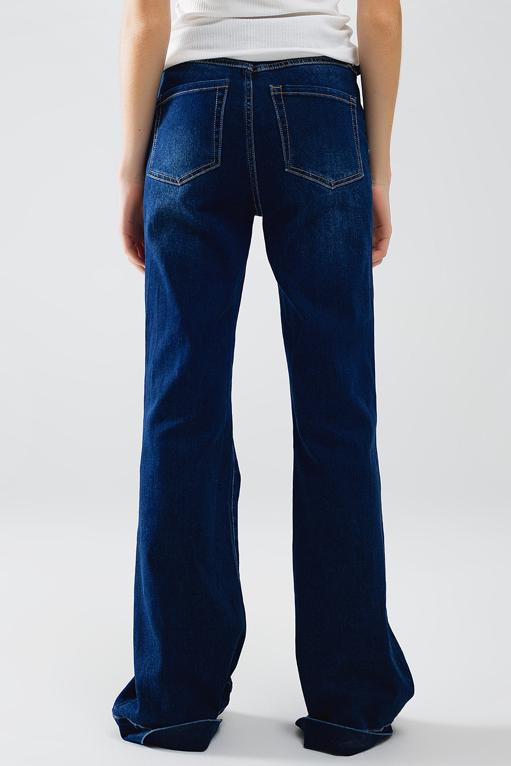 High waist Dark Blue Flare Jeans Q2 Jeans BoutiqueLua