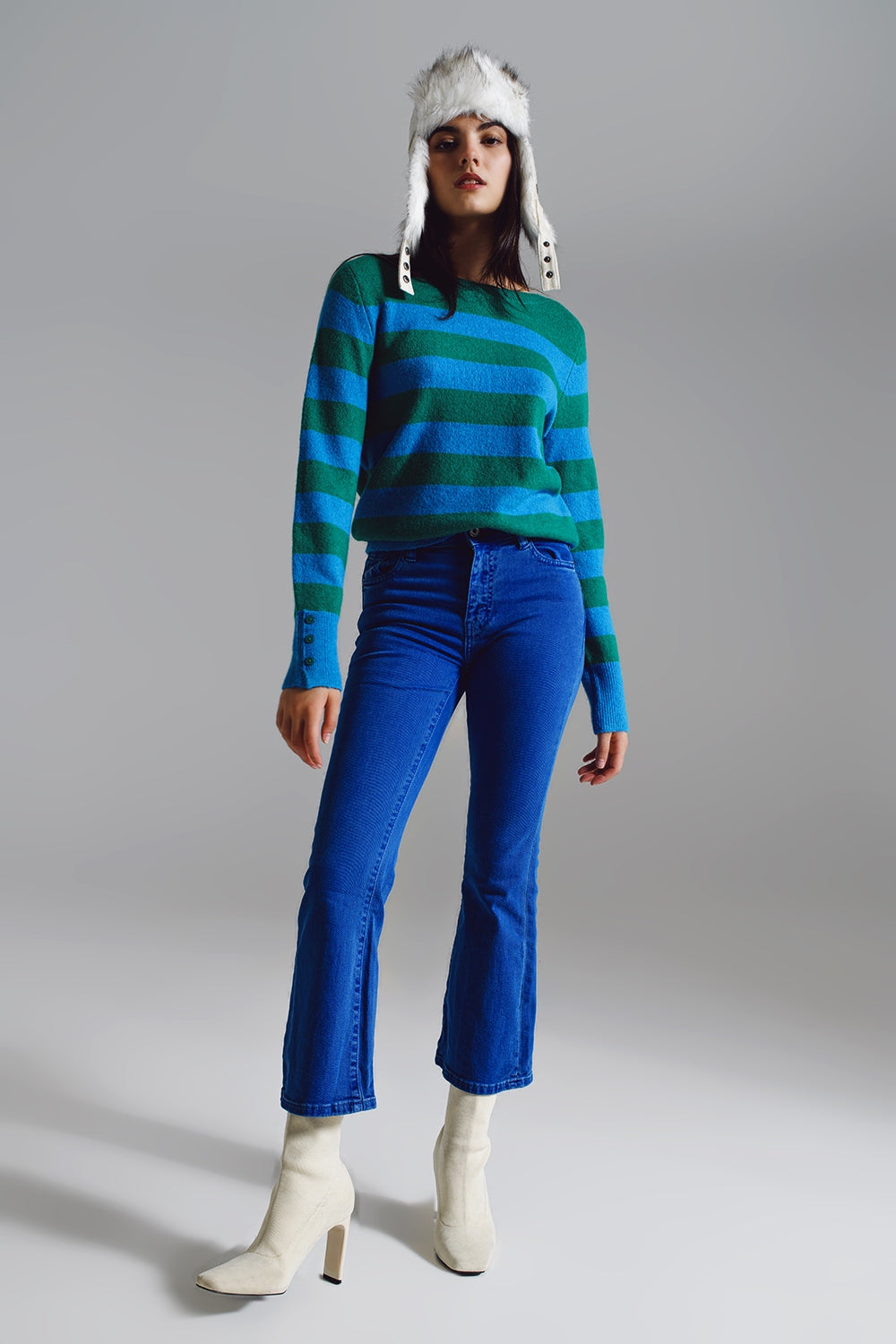 High waist flair jeans in blue - Jeans
