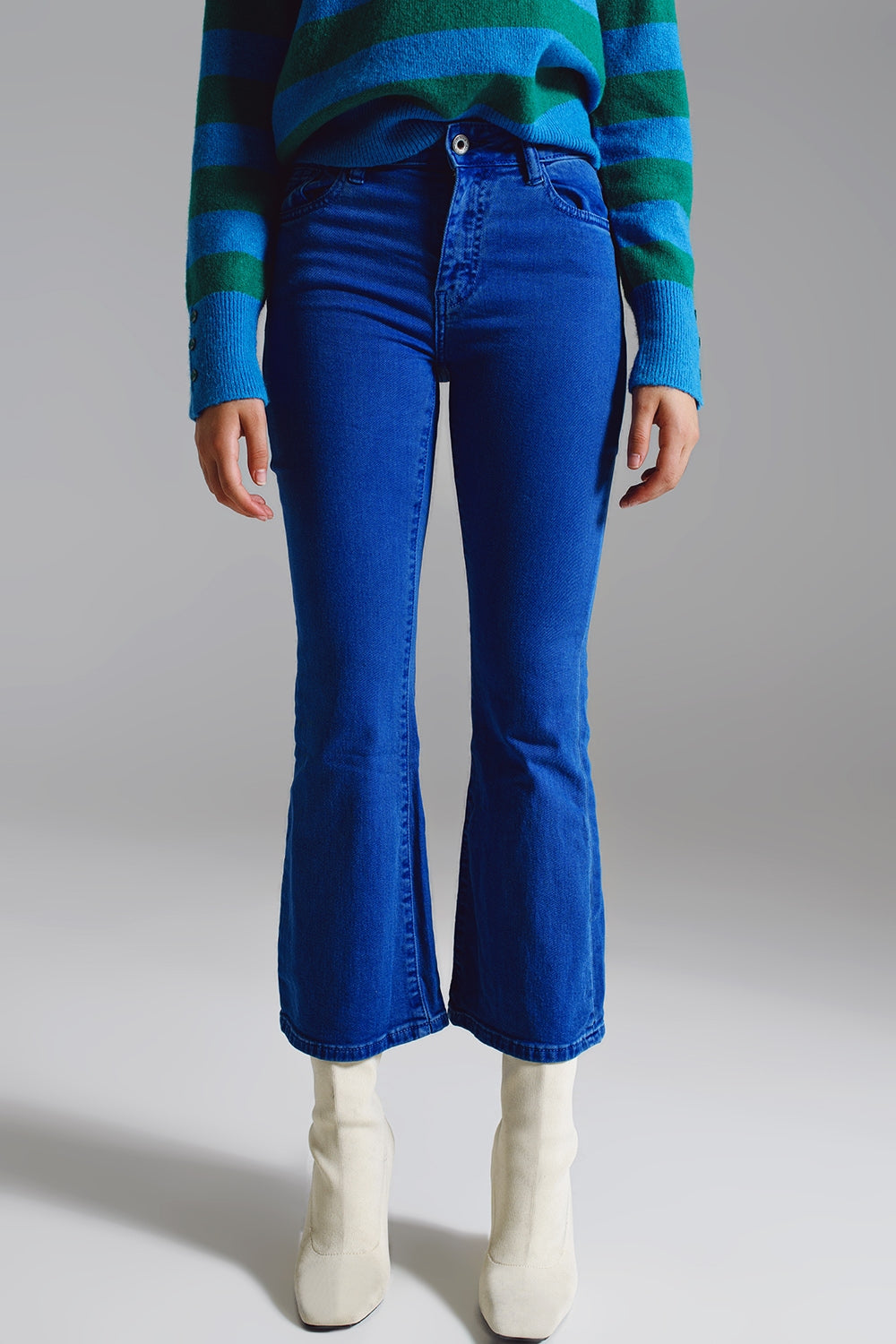 High waist flair jeans in blue - Jeans