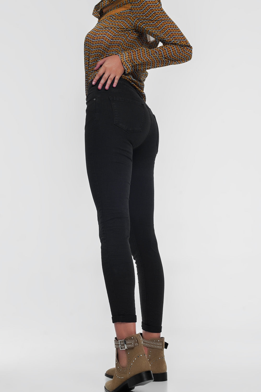 high waist skinny jeans in navy - Jeans