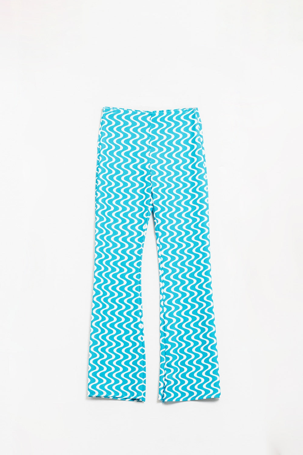 High waisted flared pants in blue 70s - Trousers