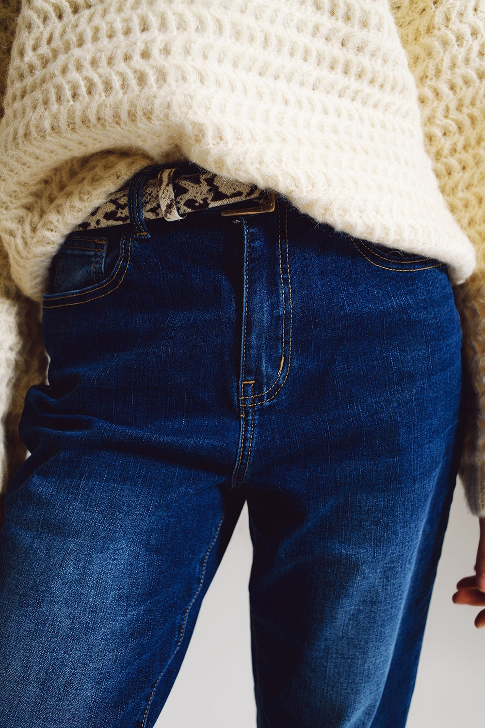 High waisted mom jean in medium wash Q2 Jeans BoutiqueLua