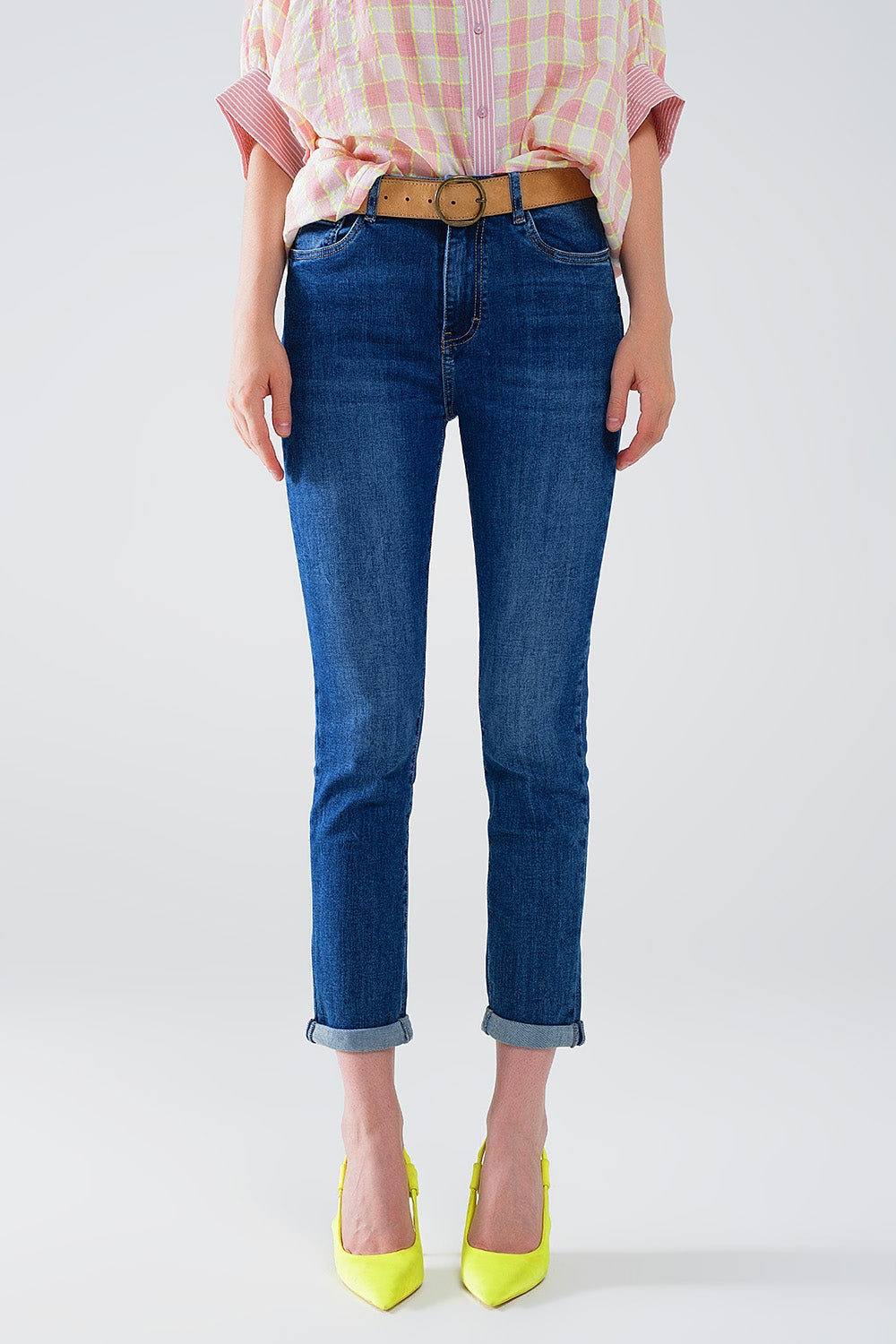 High waisted Skinny Jeans in Dark Wash With Five Pockets - Jeans