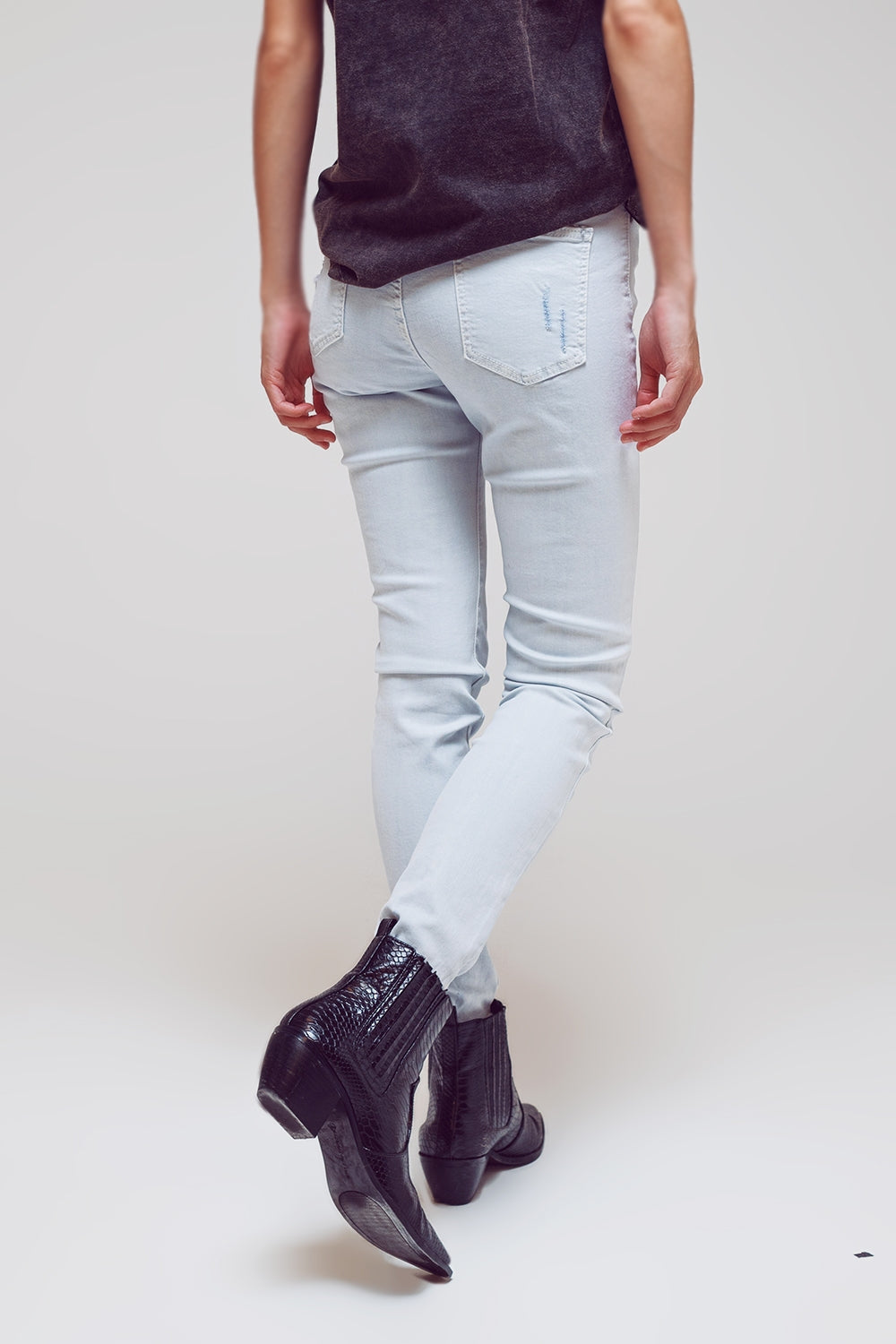 High waisted skinny jeans in Light blue Q2 Jeans BoutiqueLua