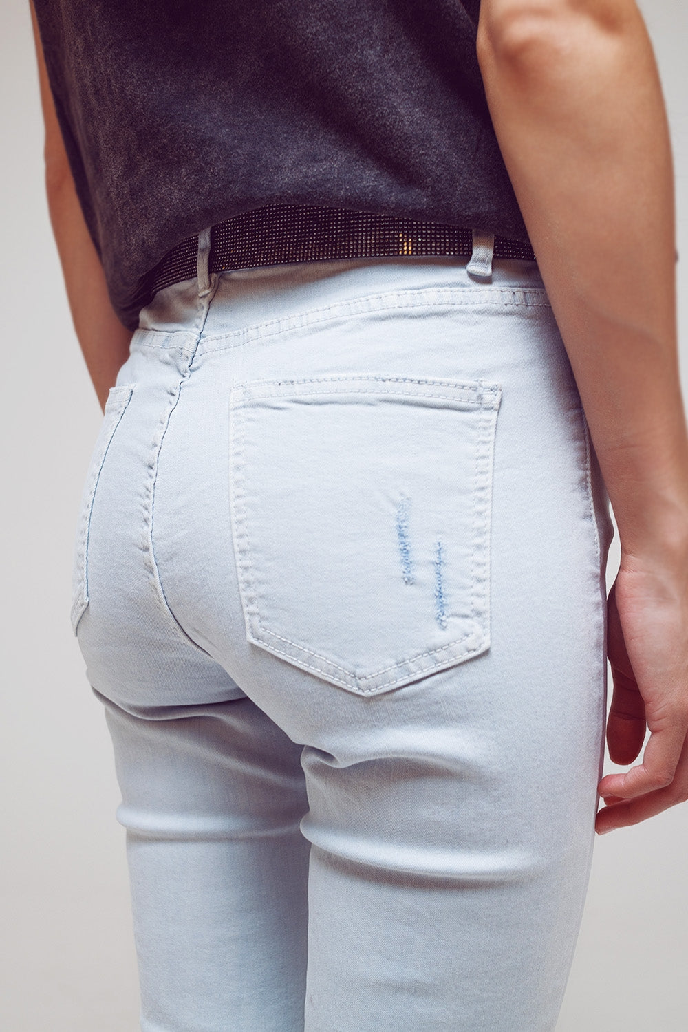 High waisted skinny jeans in Light blue Q2 Jeans BoutiqueLua