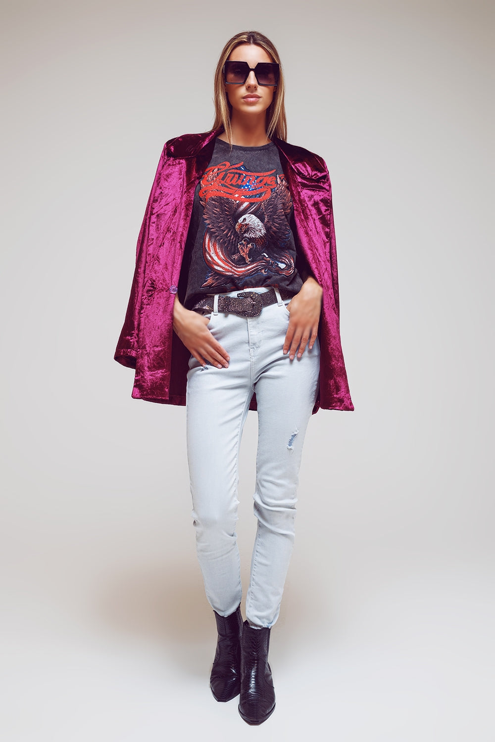 High waisted skinny jeans in Light blue Q2 Jeans BoutiqueLua