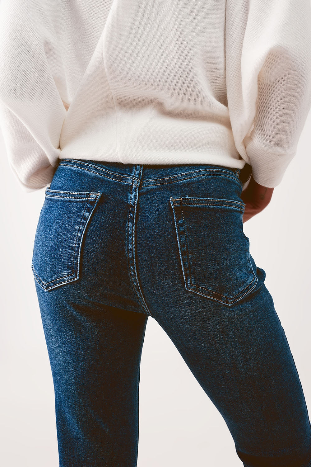 High waisted skinny jeans in mid wash Q2 Jeans BoutiqueLua