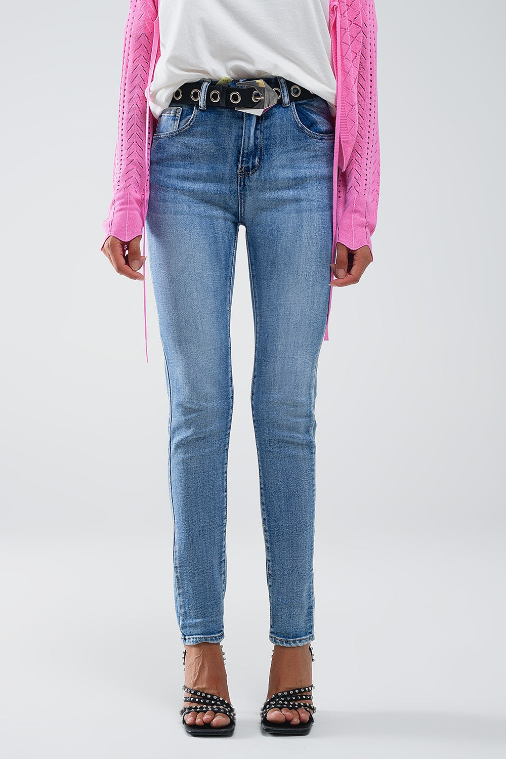 High waisted super skinny jeans in stonewash vintage blue - Jeans