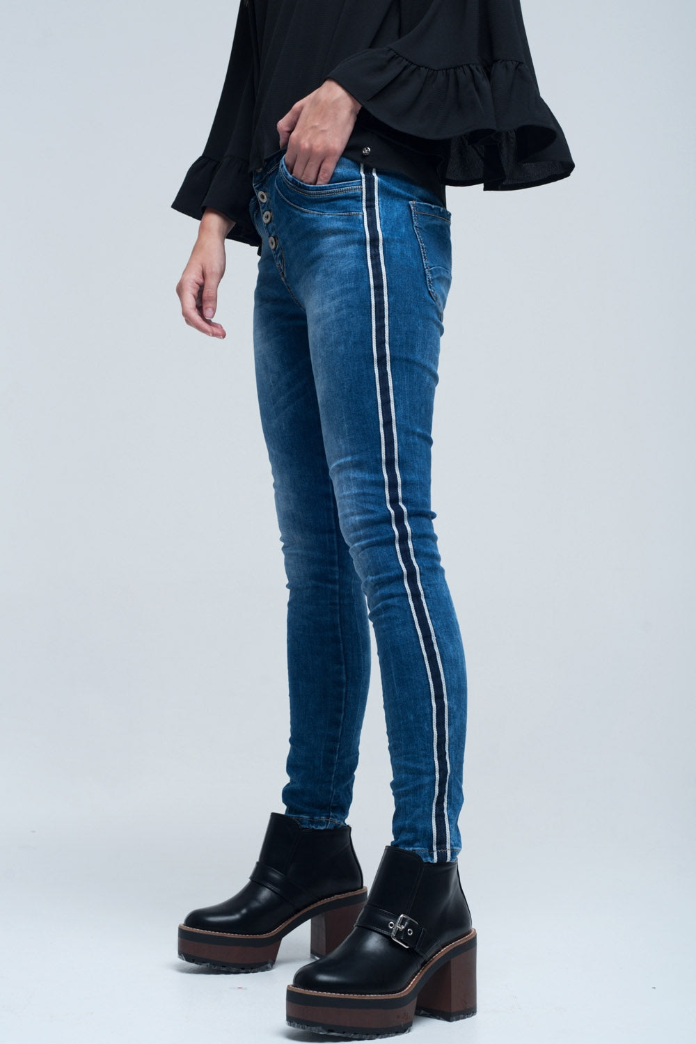 Jeans skinny with stripes on the side - Jeans