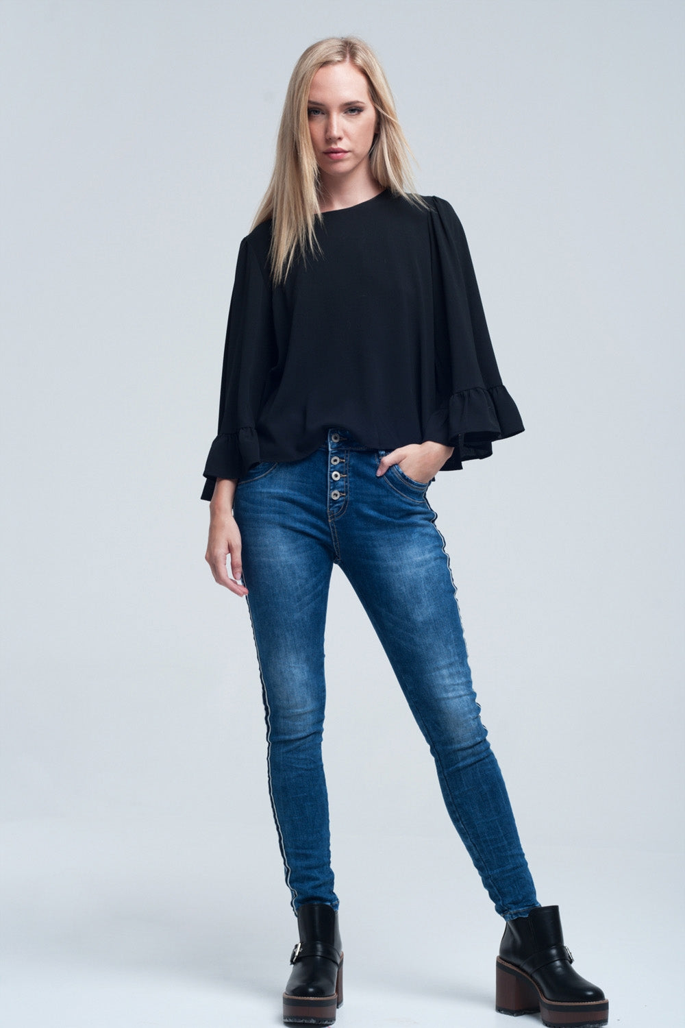 Jeans skinny with stripes on the side - Jeans