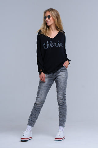Calça jeans jogger cinza