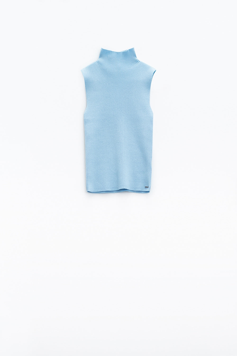 Knitted light blue top without sleeves - Jumpers