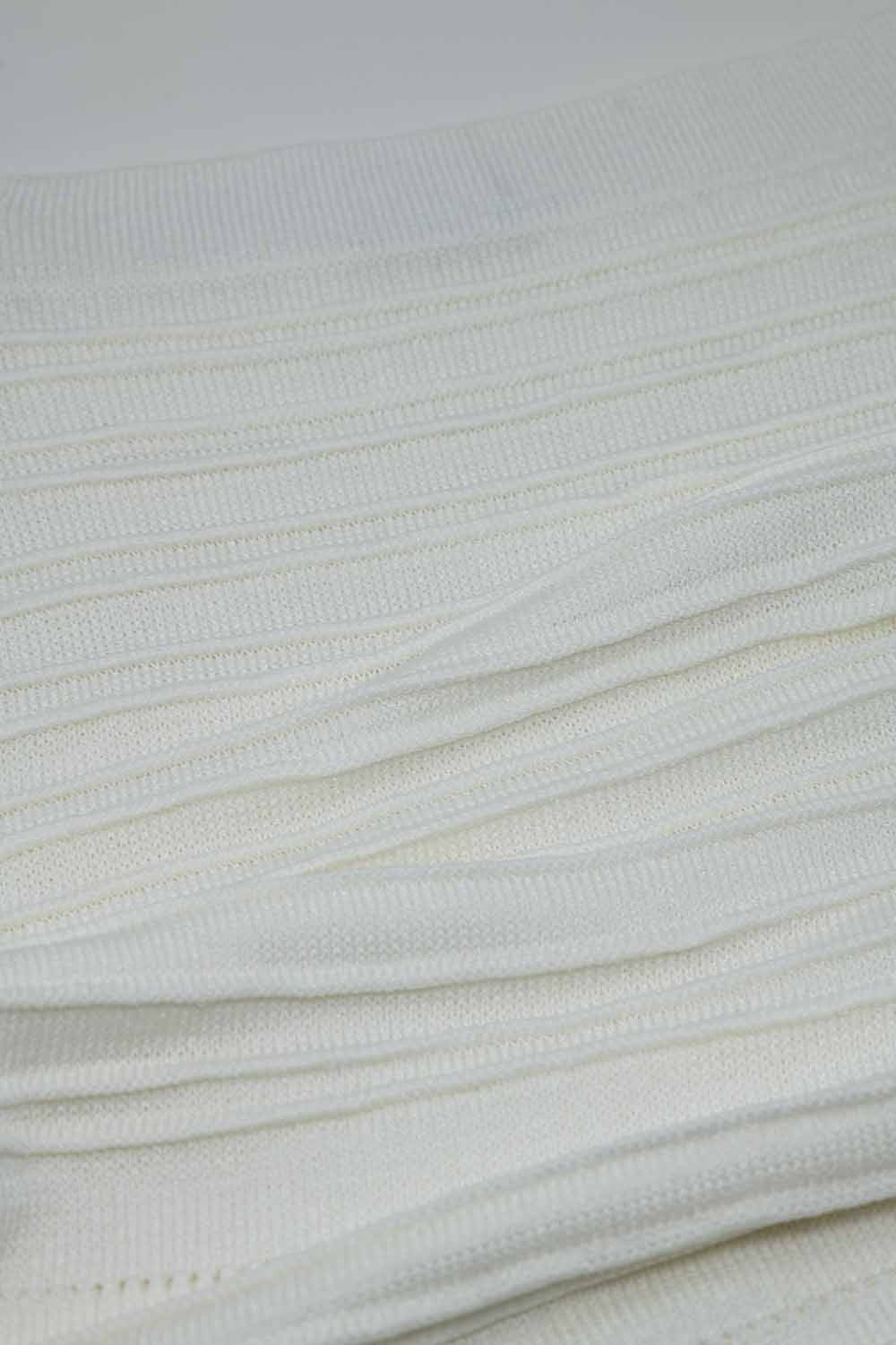 Knitted Midi Skirt in White Q2 Skirts BoutiqueLua