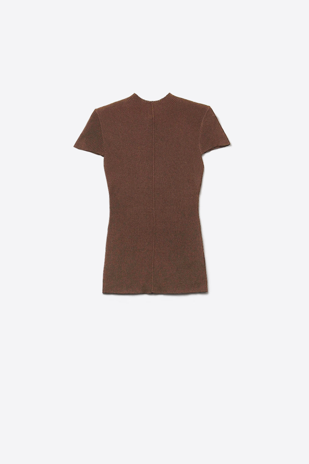 Knitted Rib Featherweight Tuckable sweater in Brown - Sweaters