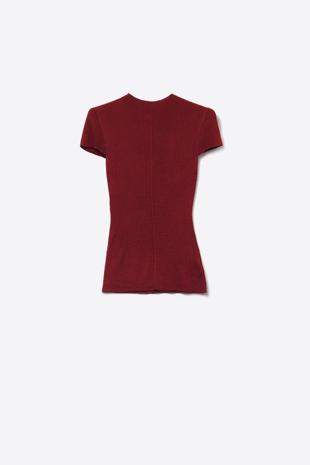 Knitted Rib Featherweight Tuckable sweater in Burgundy - Sweaters