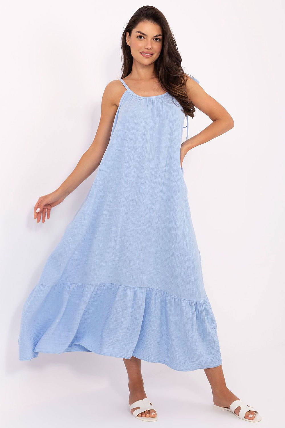 Lightweight Midi Daydress in Soft Blue blue one-size-fits-all - Dresses