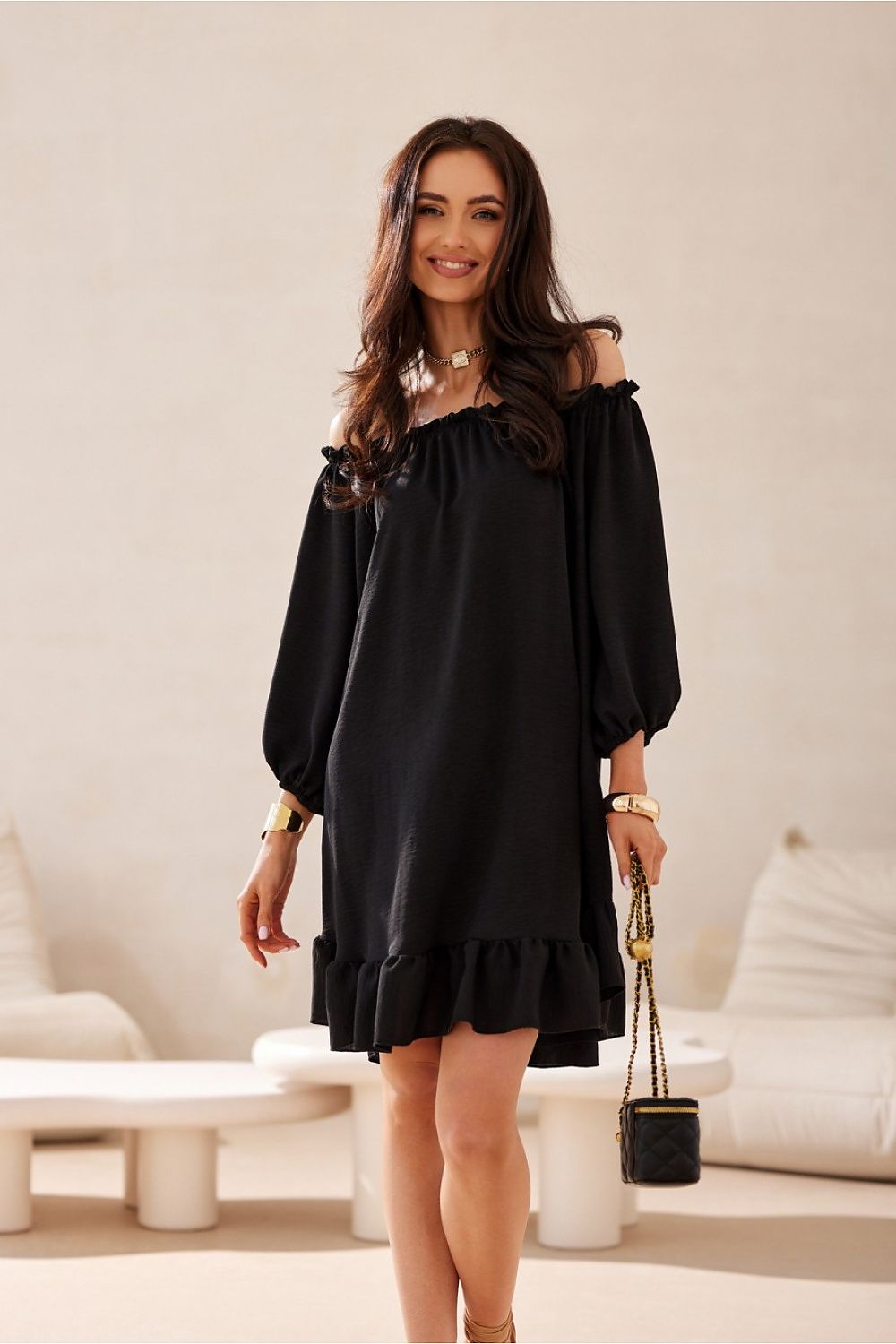 Lightweight Ruffle Midi Dress Elegant and Stylish -