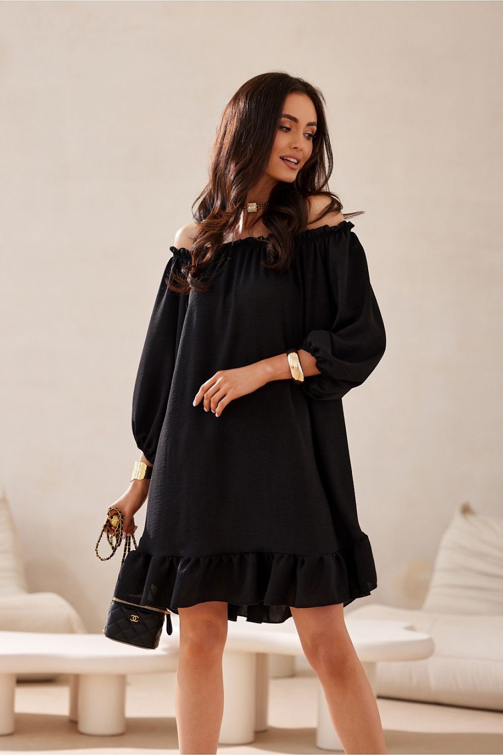 Lightweight Ruffle Midi Dress Elegant and Stylish -