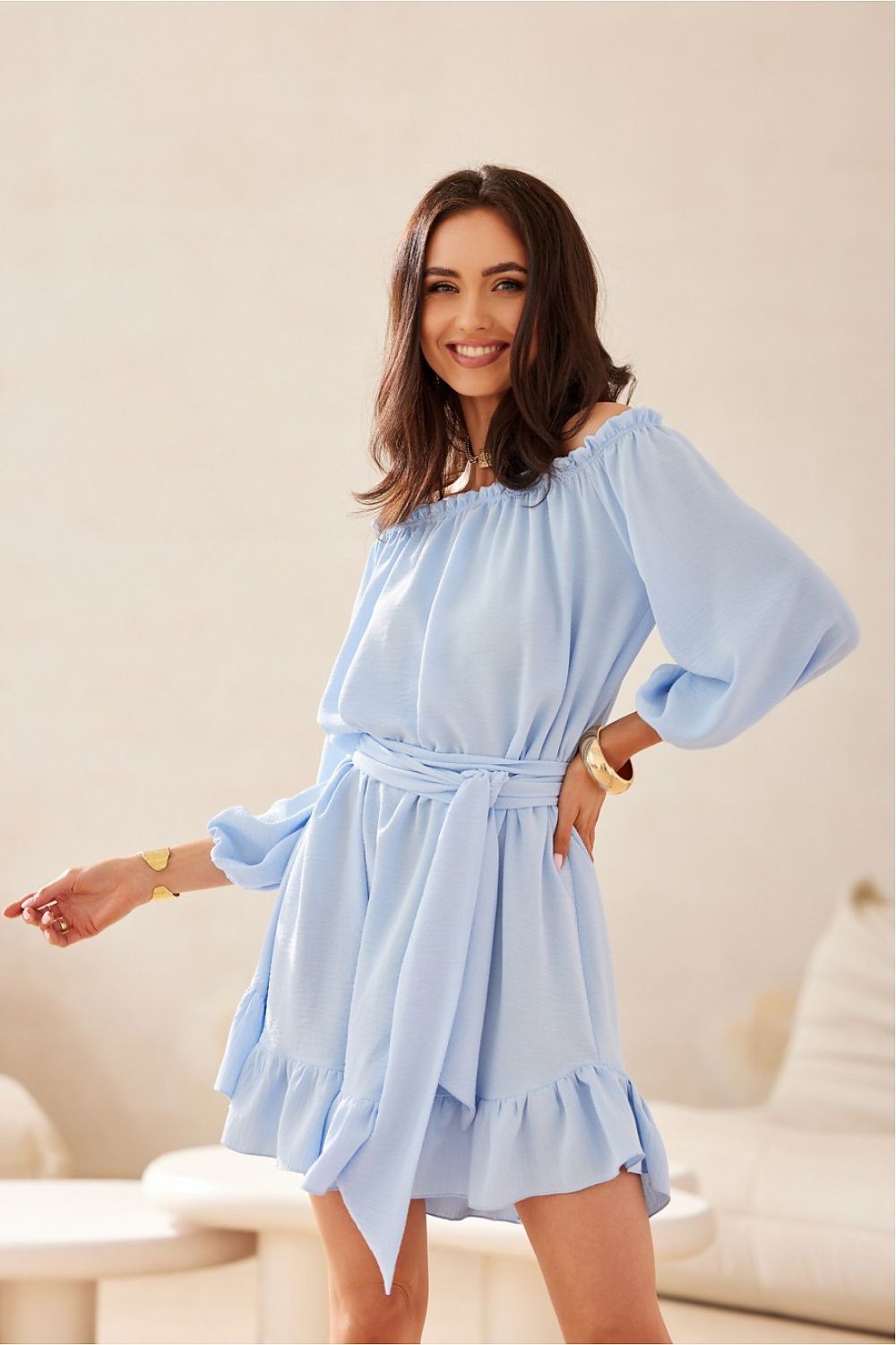Lightweight Ruffle Midi Dress Elegant and Stylish -