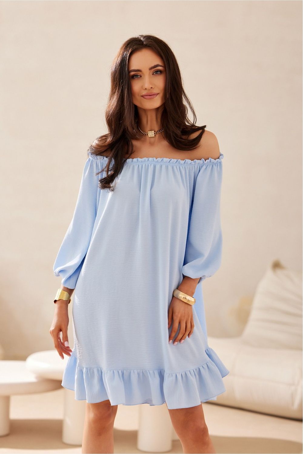 Lightweight Ruffle Midi Dress Elegant and Stylish -