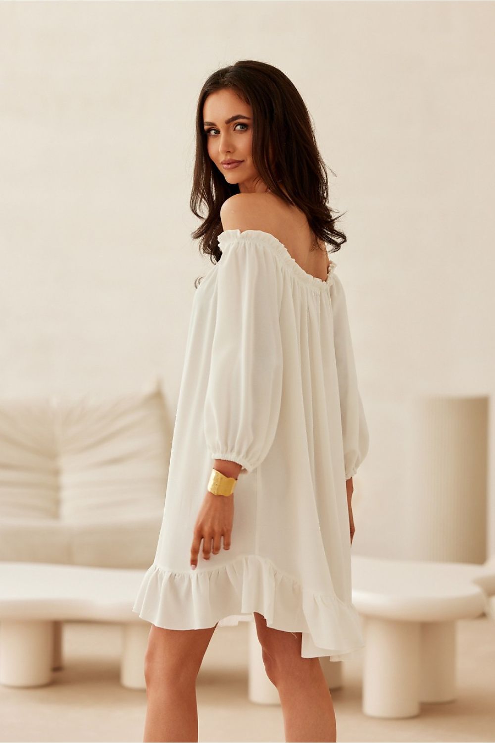 Lightweight Ruffle Midi Dress Elegant and Stylish -